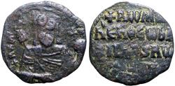 Ancient Coins - Romanus I AE25 Follis. Romanus w. transverse labarum and globus cruciger