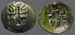 Ancient Coins - Bulgaria, Todor SvetoslavÆ25 Trachy.  Large Cross / Todor on horseback