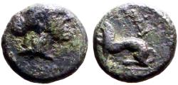 Ancient Coins - Phrygia, Laodikeia ad Lycum AE10 Tyche / Lion w. paw raised