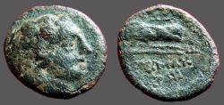 Ancient Coins - Lysimacheia, Thrace AE18. Young Hercules in lion's skin. / Nike 