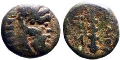 Ancient Coins - Kings of Thrace. Adaios AE16 Herakles / Club