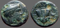 Ancient Coins - Macedon, Tragilos. hd of Hermes rt, w. petasos / Rose