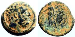 Ancient Coins - Seleukid. Antiochos IX Eusebes  AE18 Herakles / Athena w. Nike