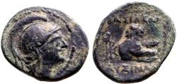 Ancient Coins - Kings of Thrace, Lysimachos AE15 Athena / forepart Lion