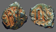 Ancient Coins - Constans II AE23 Follis 'M'  Constans holds globus cruciger and scepter.