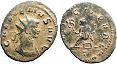 Ancient Coins - Gallienus AE20 Antoninianus. Felicitas seated left with caduceus and cornucopia