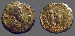 Ancient Coins - Arcadius AE3/4  Theodosius, Arcadius, Honorius.  Antioch, Turkey. 