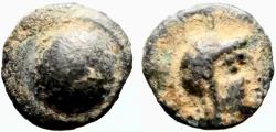 Ancient Coins - Pamphylia, Aspendos AE10 Athena / Shield