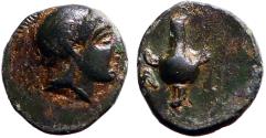 Ancient Coins - Ilion, Troas, AE9 Athena in Attic helmet / Hydra