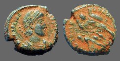 Ancient Coins - Constantius II, 346-354 AE3 soldier spearing fallen horseman left. 