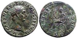 Ancient Coins - Trajan AE27 Dupondius. Abundantia