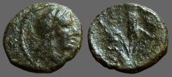 Ancient Coins - Macedon, Amphipolis AE16 Apollo / Grain ear