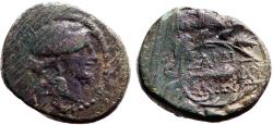 Ancient Coins - Lydia, Sardes AE15 Apollo / Club within oak wreath