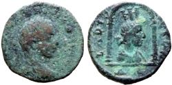 Ancient Coins - Elagabalus. AE17 Seleucis & Pieria. Laodicea ad Mare.  Tyche in shrine