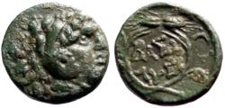 Ancient Coins - Thracian Kings. Lysimachos AE14 Herakles / Wreath