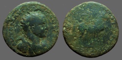Ancient Coins - Caracalla AE27 Provincial  Horse stepping to right, no rider.