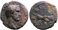 Ancient Coins - Antoninus Pius as Caesar AE26 as. Clasped hands before winged caduceus
