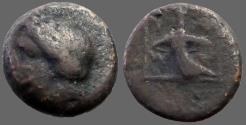 Ancient Coins - Macedon, Amphipolis AE17 Apollo / Race Torch