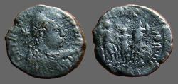 Ancient Coins - Theodosius IAE3 Theodosius, Arcadius, Honorius. Antioch, Turkey.   