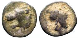 Ancient Coins - Pamphylia, Side AR10 Obol Athena / Lion