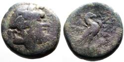 Ancient Coins - Phrygia, Amorion AE20 Zeus / Eagle stg on thunderbolt