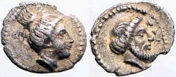Ancient Coins - Nagidos, Cilicia AR10 Obol.  Aphrodite / Dionysos