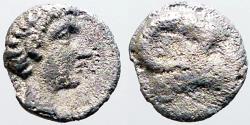 Ancient Coins - Troas, Kebren AR7 Obol. Apollo / Ram