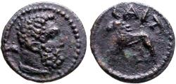 Ancient Coins - Saitta, Lydia AE14 Herakles / Lion