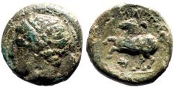 Ancient Coins - Kings of Macedon. Philip II AE16.5 Apollo / Youth on horseback