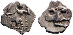 Ancient Coins - Lycaonia, Laranda AR10 Obol.  Ba'al / Wolf