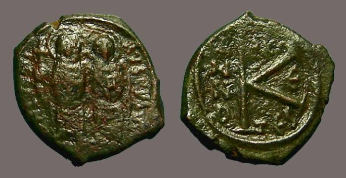 Ancient Coins - Justin & Sophia 1/2 follis. Thessalonica