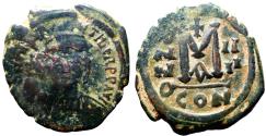 Ancient Coins - Maurice Tiberius AE27 FolliConstantinople  year 20