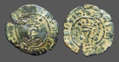 World Coins - Fernando V & Isabella, 18mm billon Blanca.  1474-1504 AD.  Cuenca Mint