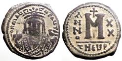 Ancient Coins - Maurice Tiberius AE27 Follis.  Antioch, year 20