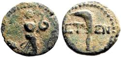Ancient Coins - Pisidia, Etenna AE16 Chalkous. Nymph w. serpent / Knife