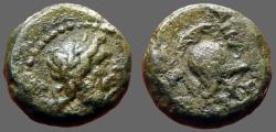 Ancient Coins - Phrygia. Apameia. AE12 Zeus / Crested Helmet