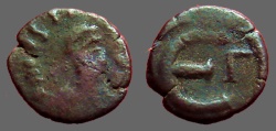 Ancient Coins - Justin I AE 11 Pentanummium  E w. Gamma officina.  