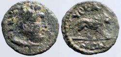 Ancient Coins - Lydia, Thyatira, Pseudo-autonomous AE13 Herakles / Lion