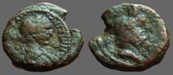 Ancient Coins - Elagabalus AE24 Caesarea.  Bust of Sarapis w. modius 