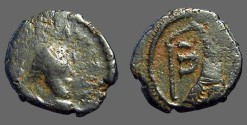 Ancient Coins - Justin I AE Pentanummium, Tyche of Antioch in shrine, Antioch.