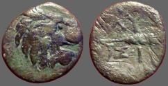 Ancient Coins - Thrace. Lysimacheia. AE16 Lion head / Grain stalk