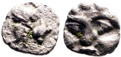Ancient Coins - Selge, Pisidia AR10 Obol. Gorgoneion / Athena in helmet