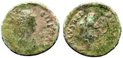 Ancient Coins - Aelia Flaccilla AE4 Victory inscribing shield