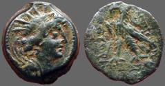Ancient Coins - Seleukid. Antiochos VIII AE18, Rd Hd. of Antiochos right / Eagle standing left.