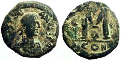Ancient Coins - Justinian I AE27 Follis.1 star, 2 cross. Constantinople