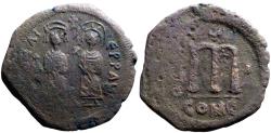 Ancient Coins - Phocas & Leonita AE29 Follis. Constantinople
