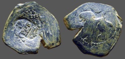 World Coins - Fernando V & Isabella AE 2 Maravedis.  Cuenca Mint.   Castle / Rampant lion left.   1474-1504 AD.  