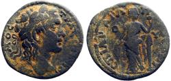 Ancient Coins - Trapezopolis, Caria AE23 Demos / Aphrodite holding apple