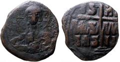 Ancient Coins - Anonymous follis attribt to Romanus III AE29 class B.  Christ / Cross on steps