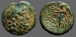 Ancient Coins - Cilicia, Elaiussa-Sebaste. AE21 Zeus / Nike w, wreath 
